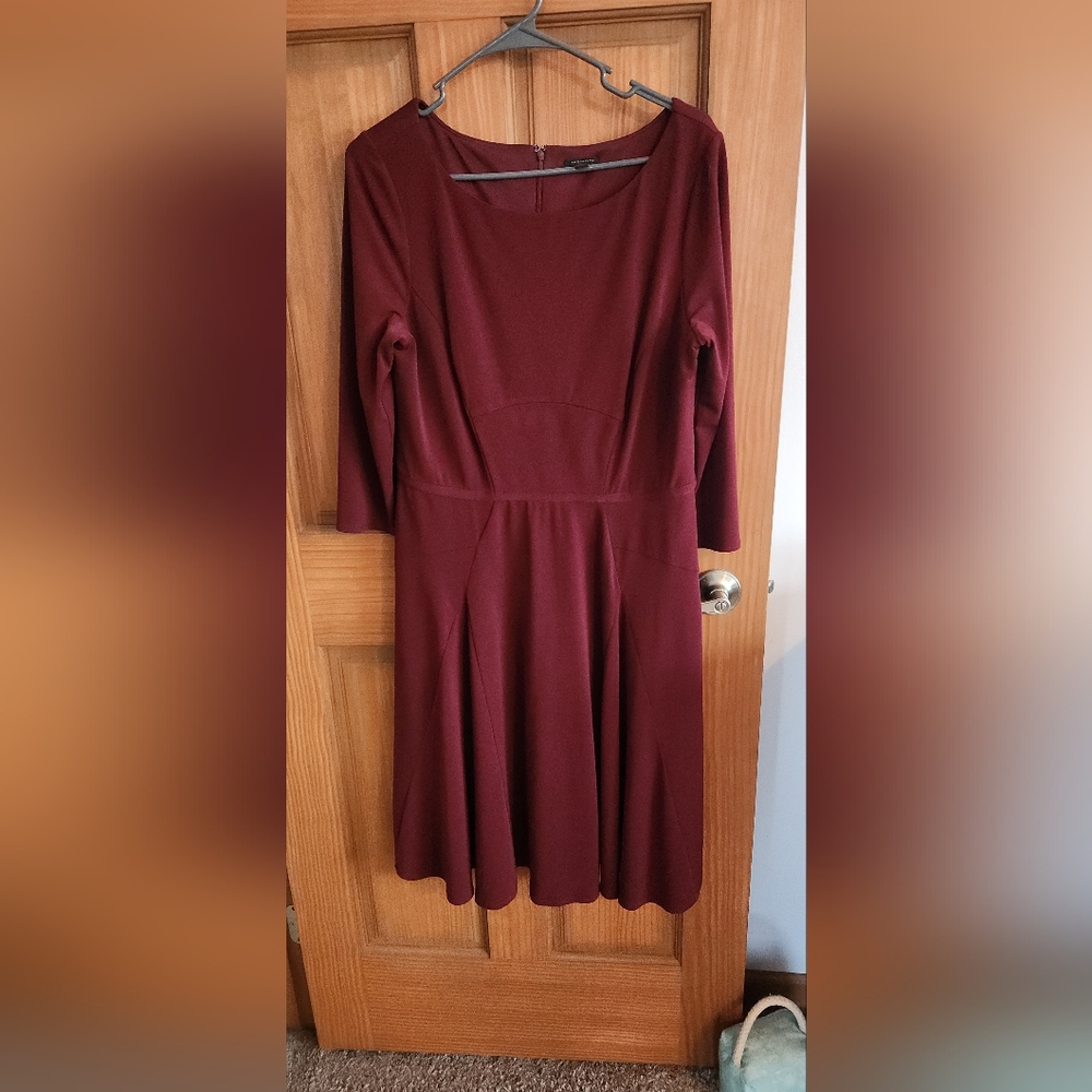 Ann Taylor Elegant Burgundy Dress